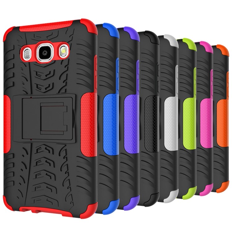 PC TPU Hybrid Back Cover for Samsung Galaxy J5 (2016) with Kickstand - Blue-3