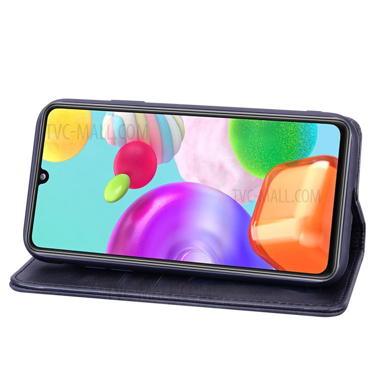Business Splicing Auto-absorbed Leather Cover for Samsung Galaxy A41 (Global Version) - Black-4