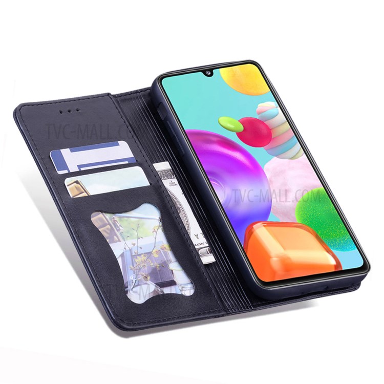 Business Splicing Auto-absorbed Leather Cover for Samsung Galaxy A41 (Global Version) - Black-6