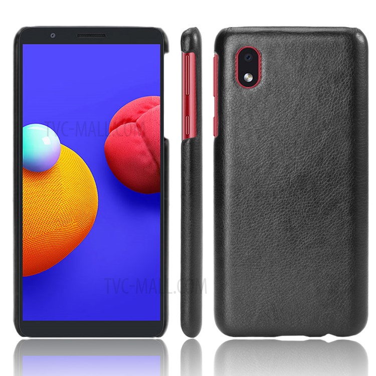 Litchi Skin PU Leather+PC Shell for Samsung Galaxy A01 Core/M01 Core - Black-4