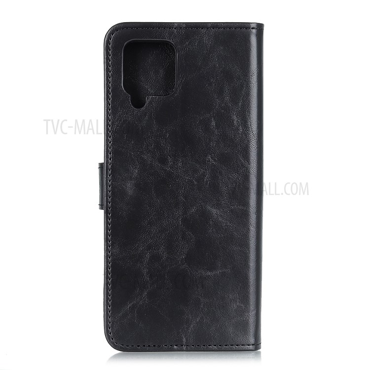 Textured Wallet Stand Leather Protective Cover Shell for Samsung Galaxy A42 5G - Black-3