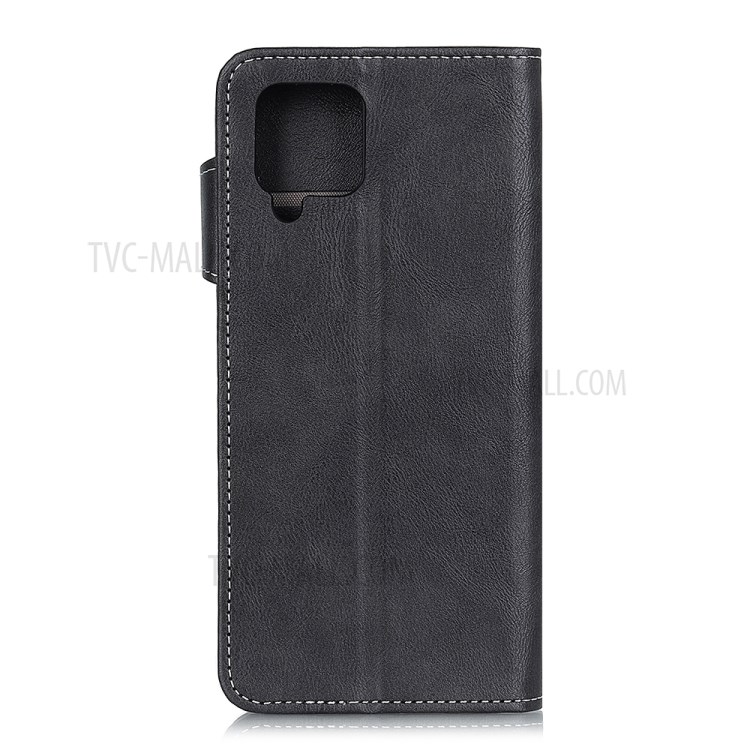 S-shaped Textured PU Leather Case Protector Cover for Samsung Galaxy A42 5G - Black-2