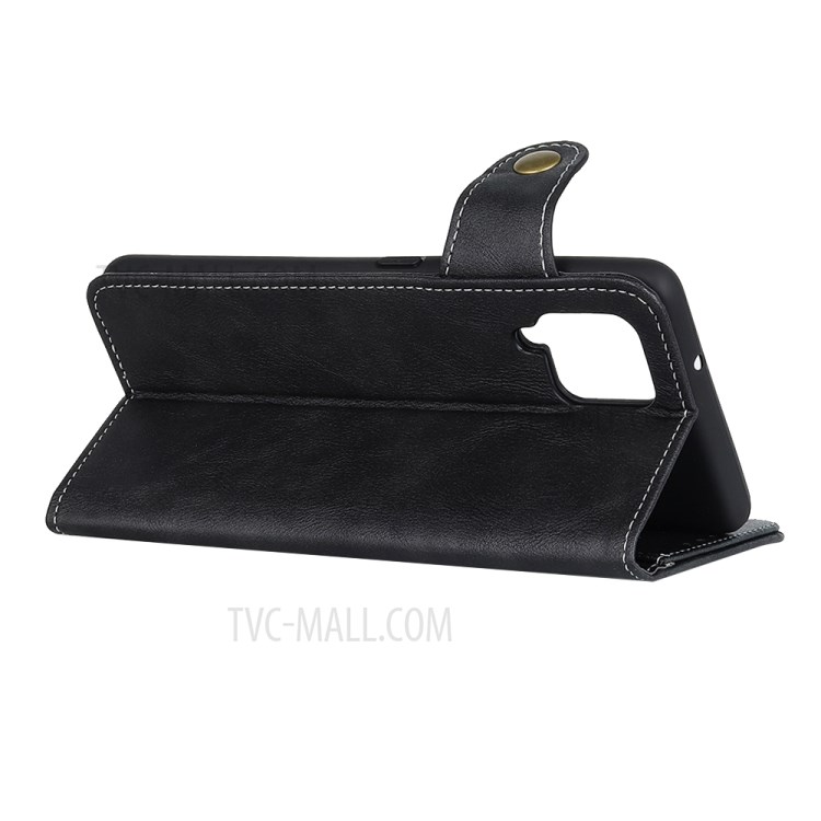 S-shaped Textured PU Leather Case Protector Cover for Samsung Galaxy A42 5G - Black-3