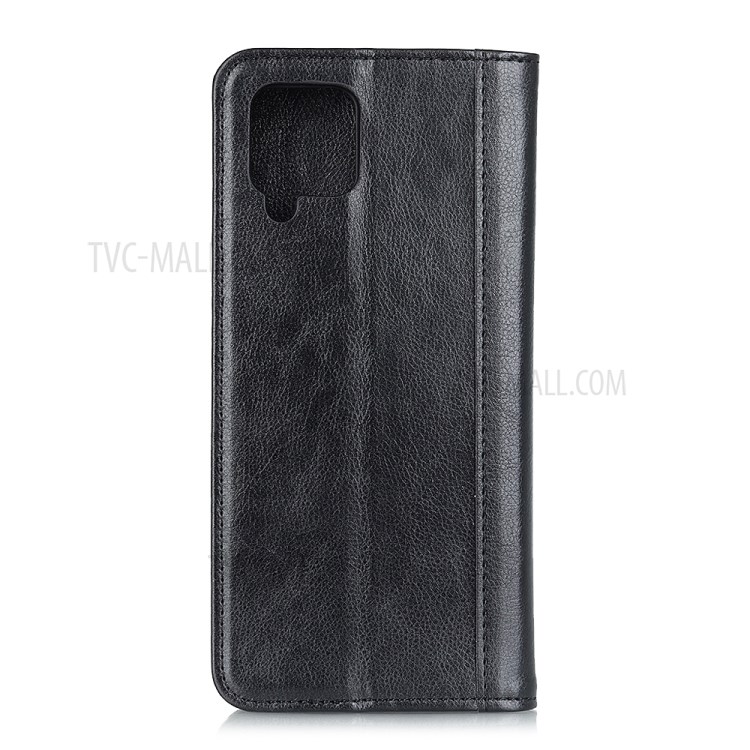 Auto-absorbed Litchi Skin Split Leather Wallet Case for Samsung Galaxy A42 5G - Black-2