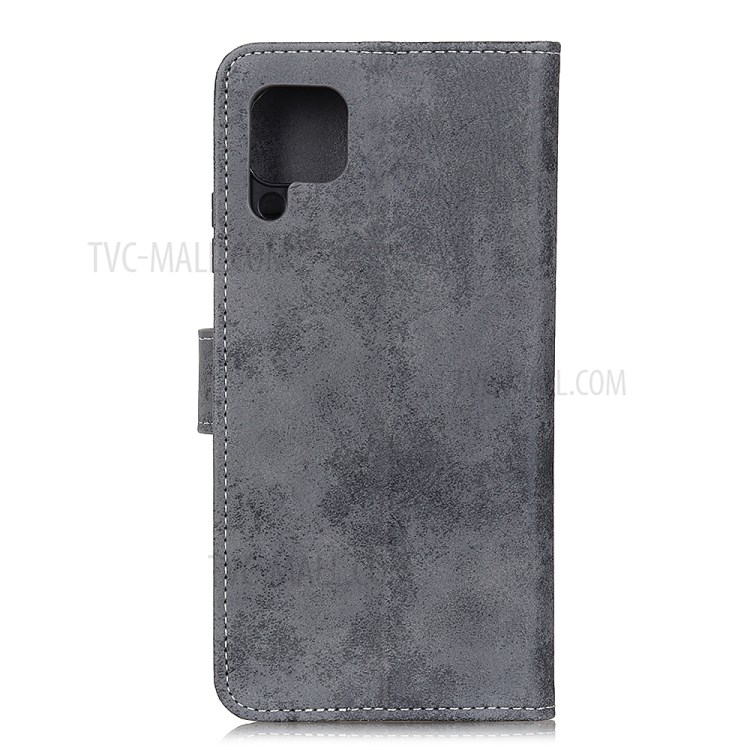 Vintage Style Wallet Stand Leather Phone Case for Samsung Galaxy A42 5G - Grey-2