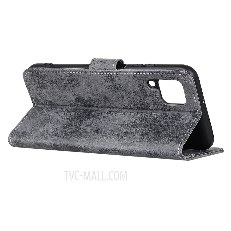 Vintage Style Wallet Stand Leather Phone Case for Samsung Galaxy A42 5G - Grey-3