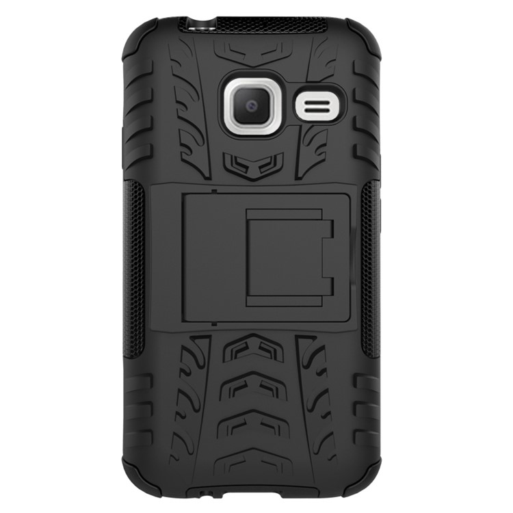 PC TPU Hybrid Cover for Samsung Galaxy J1 mini with Kickstand - Black-3