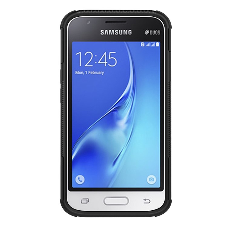 PC TPU Hybrid Cover for Samsung Galaxy J1 mini with Kickstand - Black-5