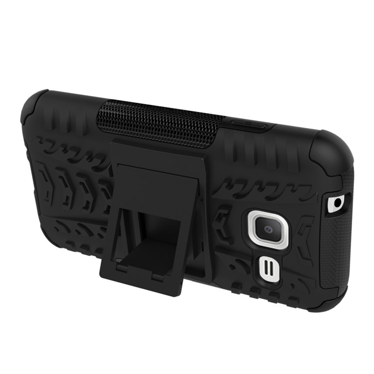 PC TPU Hybrid Cover for Samsung Galaxy J1 mini with Kickstand - Black-7