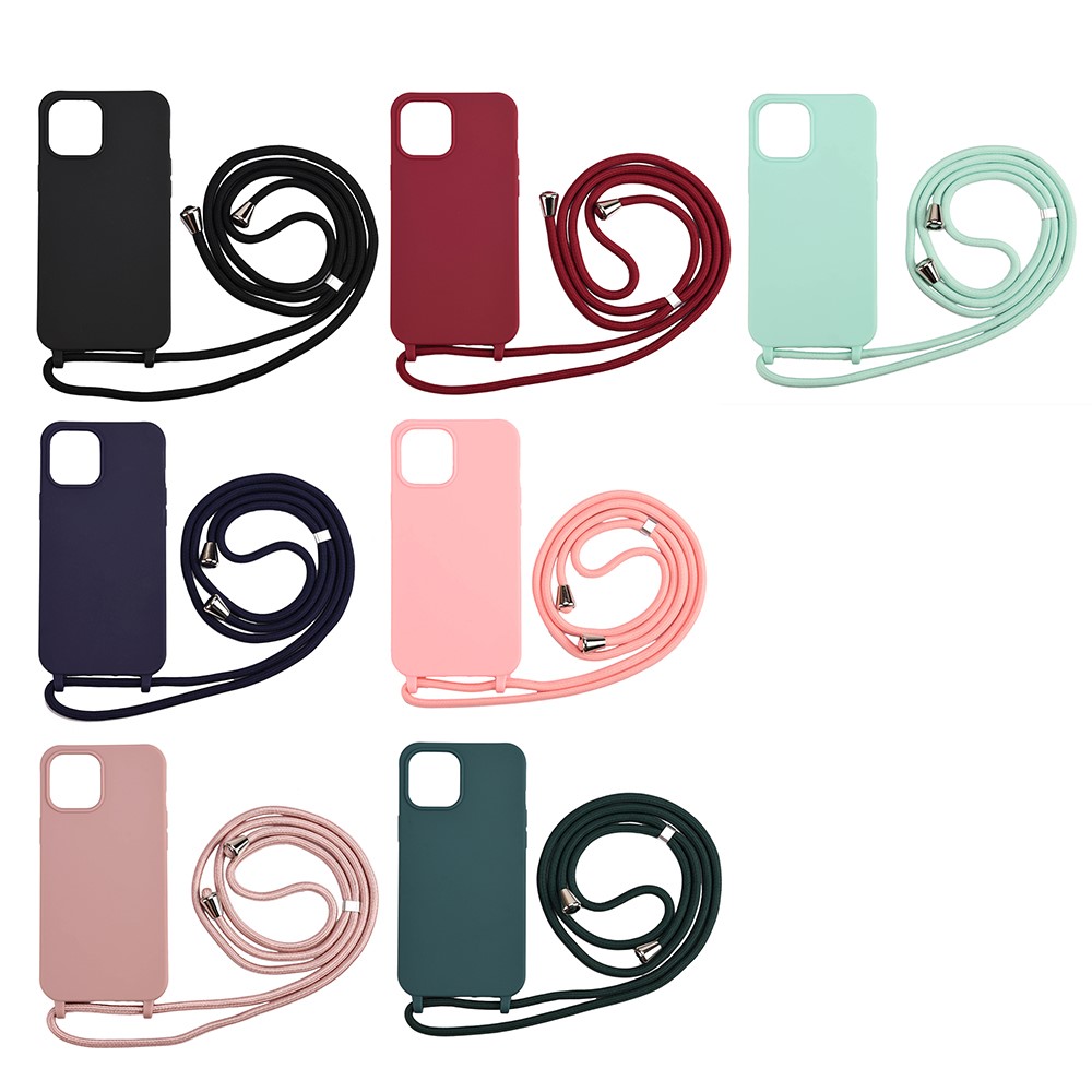 Soft TPU Case with Multi-function Lanyard for iPhone 12 Pro Max Phone Cover - Black-4