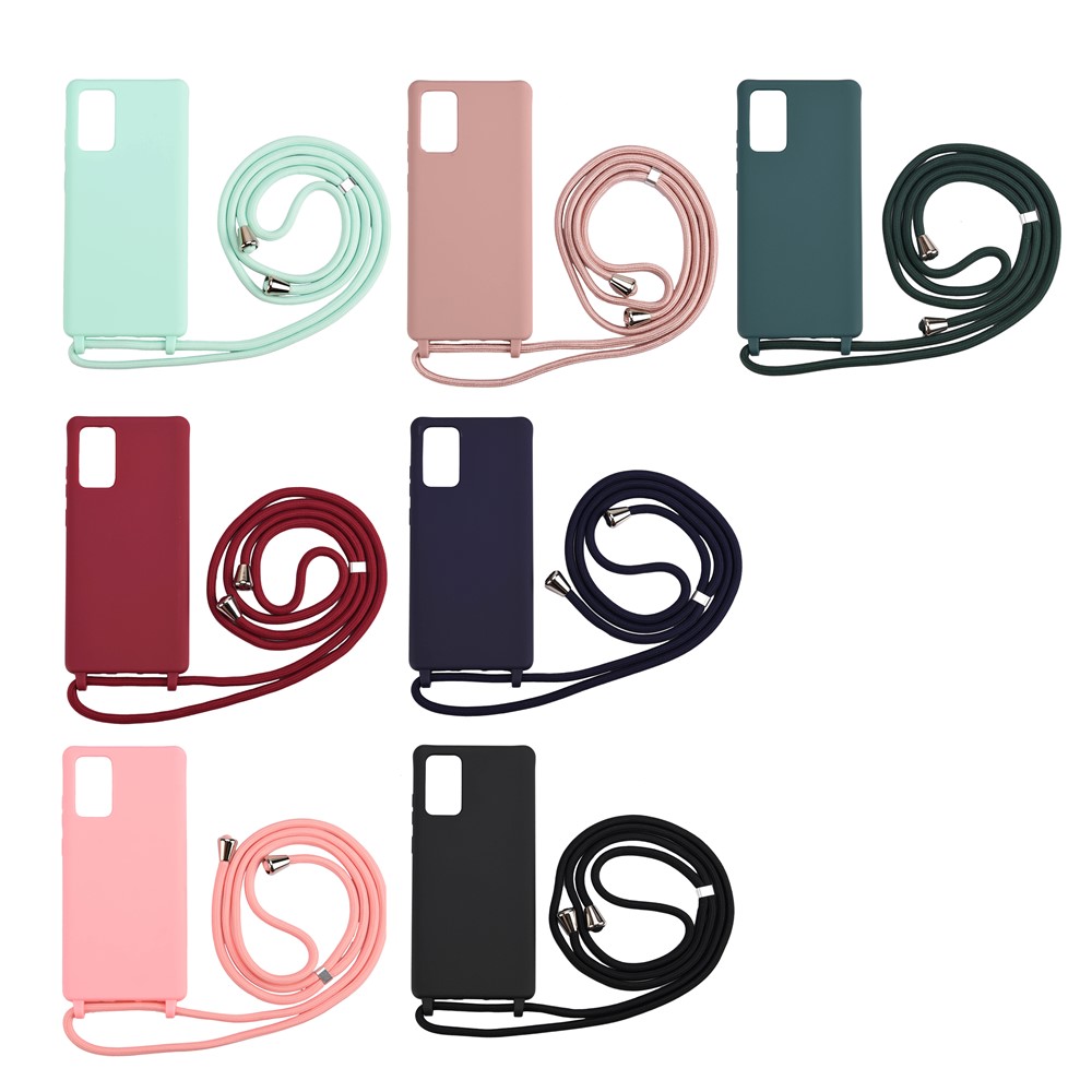 Soft Protector TPU Case with Lanyard for Samsung Galaxy Note 20/Note 20 5G Phone Shell - Black-3