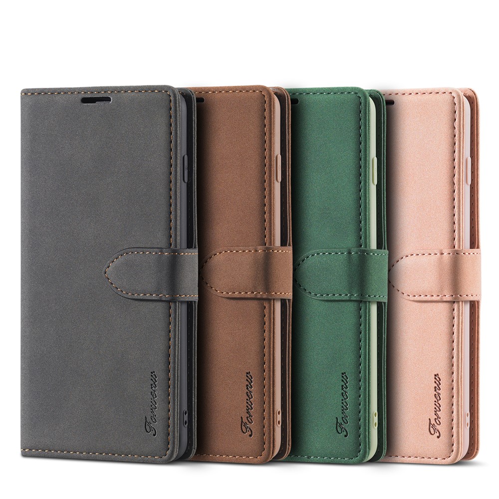 FORWENW F1 Series Leather Wallet Stand Cover Case for Samsung Galaxy A51 SM-A515 - Black-5