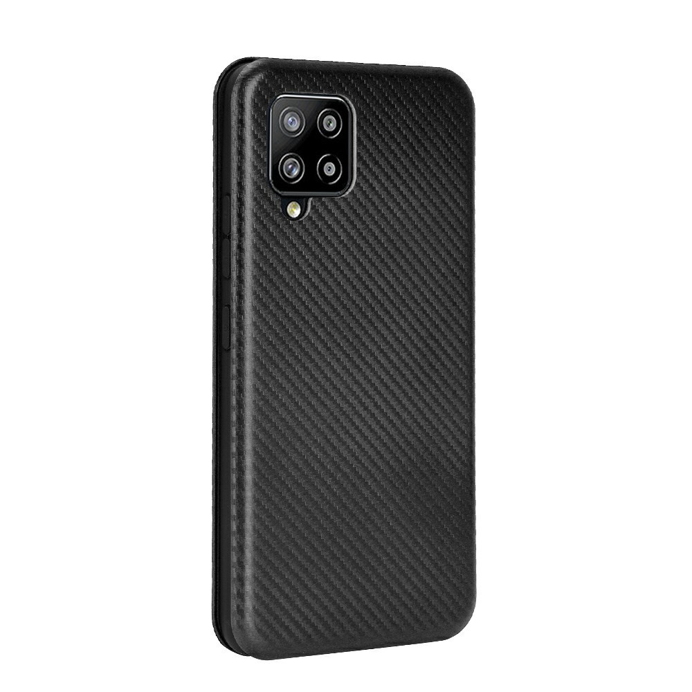 Für Samsung Galaxy A42 5G Carbonfaser Textur Leder-telefonhülle Automatisch Absorbiertes Telefon Flip-schutzschutz Mit Kartenhalter - Schwarz