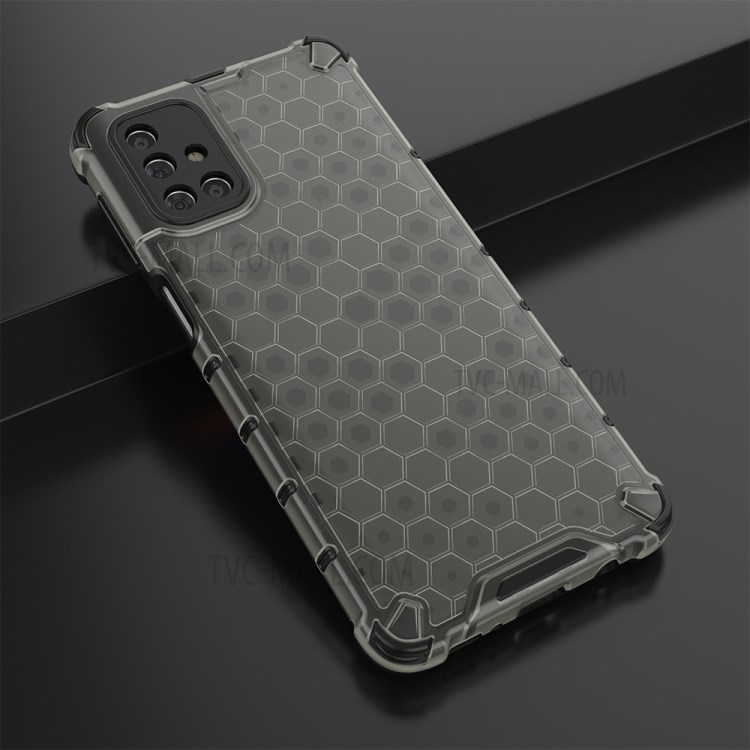 Honeycomb Pattern Shock-proof TPU + PC Hybrid Case for Samsung Galaxy M31s - Black-4