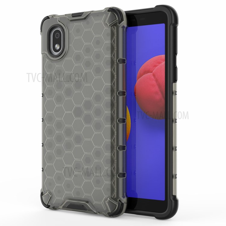 Honeycomb Pattern Shock-proof TPU + PC Combo Case for Samsung Galaxy A01 Core - Black-2