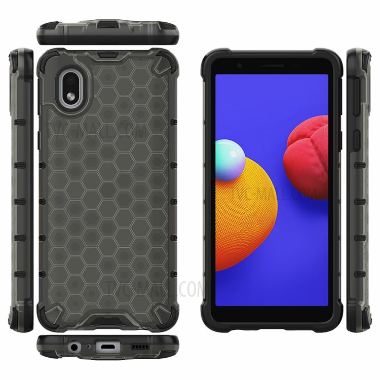 Honeycomb Pattern Shock-proof TPU + PC Combo Case for Samsung Galaxy A01 Core - Black-3