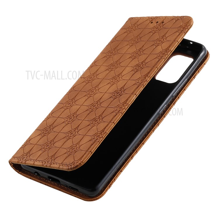 Auto-absorbed Imprint Flower Surface Cover for Samsung Galaxy A71 5G SM-A716 - Brown-6