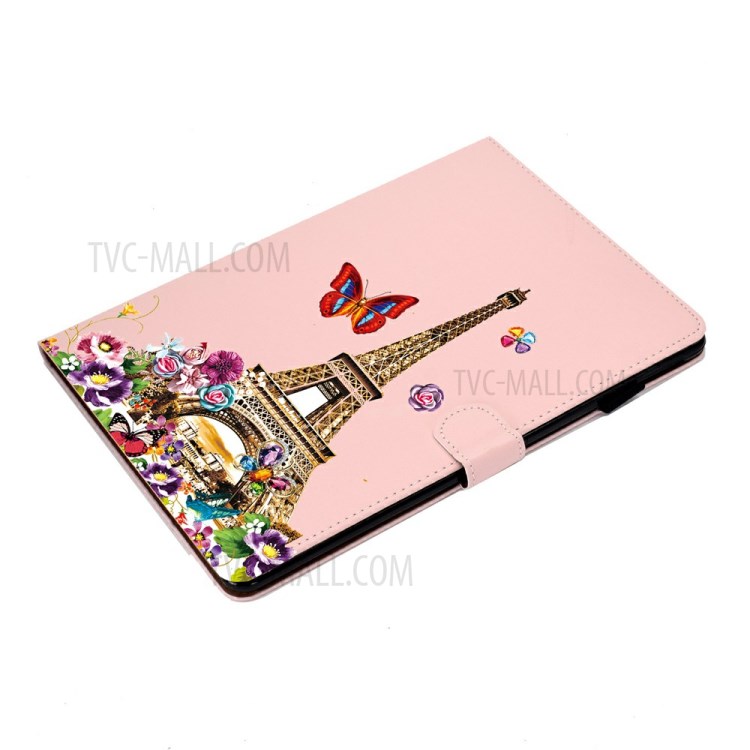 Pattern Printing Flip Leather Protective Case with Card Slots for Samsung Galaxy Tab S7 - Eiffel Tower-4