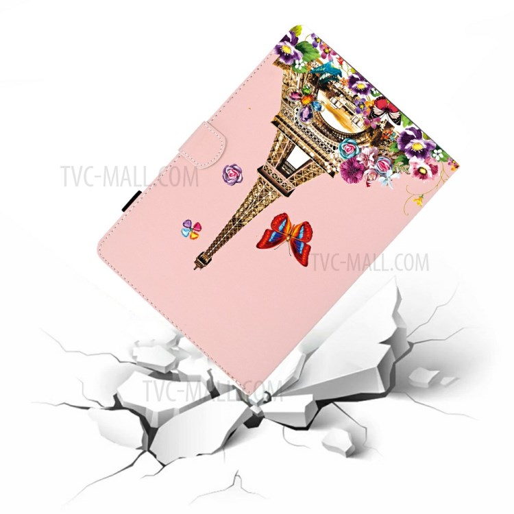 Pattern Printing Flip Leather Protective Case with Card Slots for Samsung Galaxy Tab S7 - Eiffel Tower-6