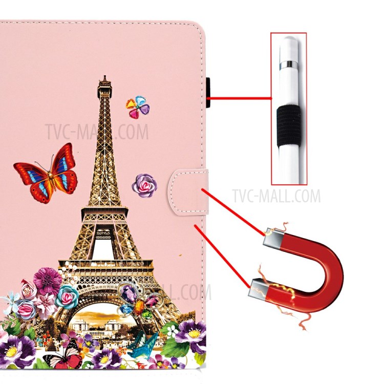 Pattern Printing Flip Leather Protective Case with Card Slots for Samsung Galaxy Tab S7 - Eiffel Tower-7