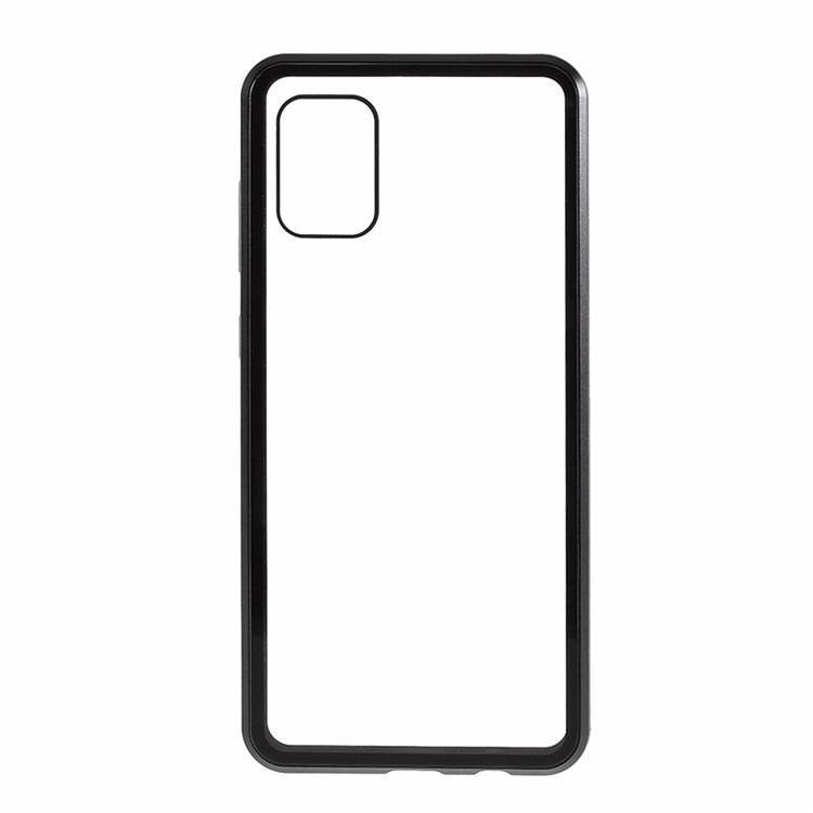 Magnetic Adsorption Metal Frame + Double-sided Tempered Glass Phone Case for Samsung Galaxy A31 - Black-3