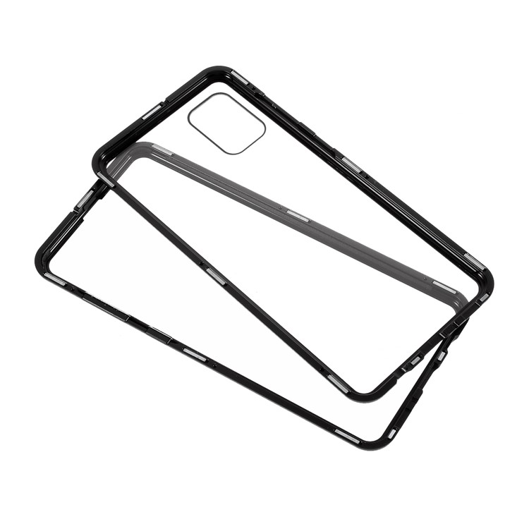 Magnetic Adsorption Metal Frame + Double-sided Tempered Glass Phone Case for Samsung Galaxy A31 - Black-9