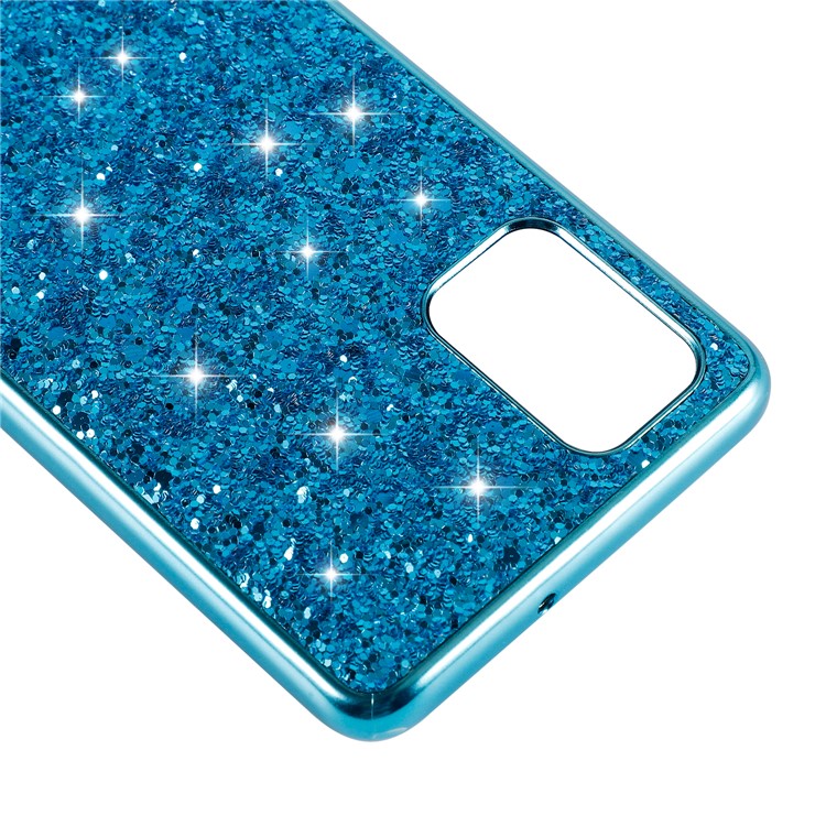 Electroplating Shiny Glitter Powder TPU + PC Shell for Samsung Galaxy A91/S10 Lite - Blue-5