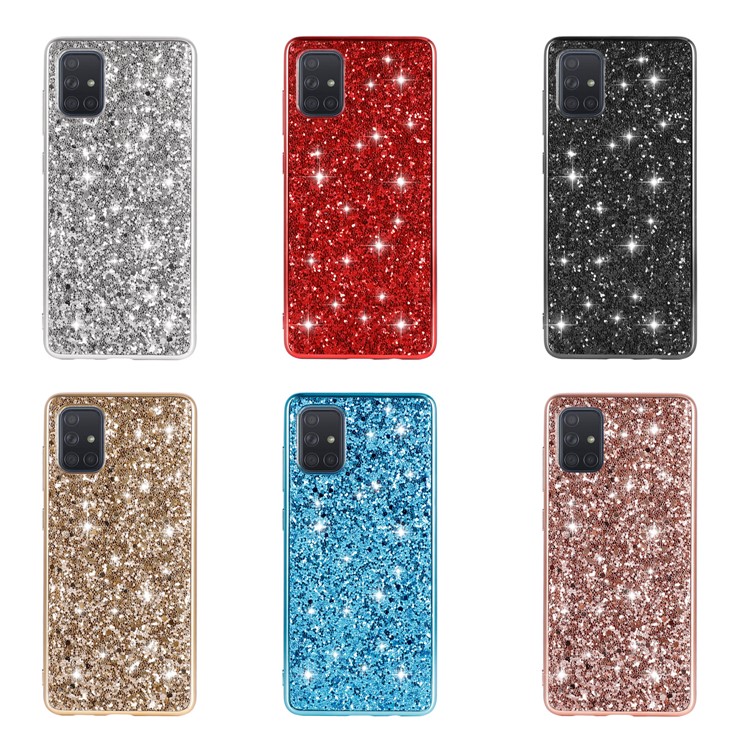 Electroplating Shiny Glitter Powder TPU + PC Shell for Samsung Galaxy A91/S10 Lite - Blue-7