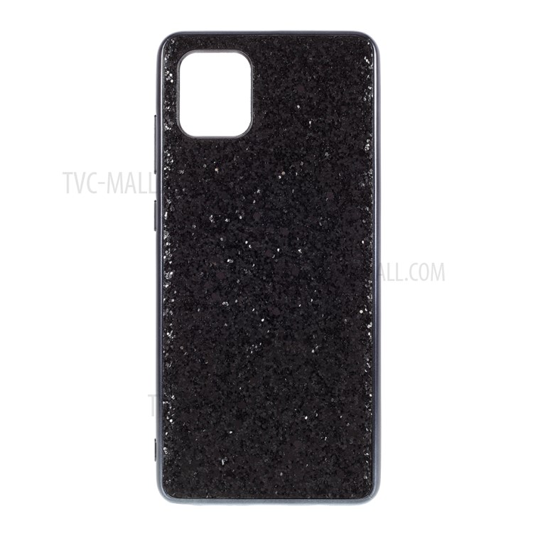 Glittering Sequins Plated TPU Frame + PC Cover for Samsung Galaxy A81/Note 10 Lite - Black-1