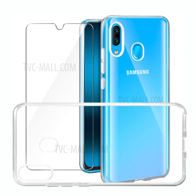For Samsung Galaxy A40 TPU Phone Case + Tempered Glass Screen Protector-1