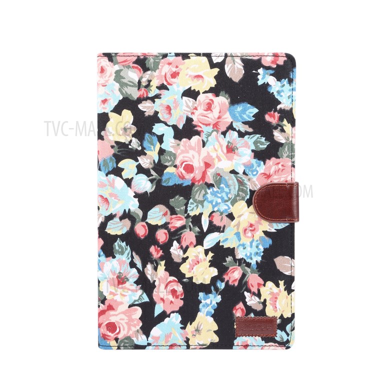 Floral Printed Cloth + PC Tablet Case for Samsung Galaxy Tab S7 Plus T970 (2020) - Black-2