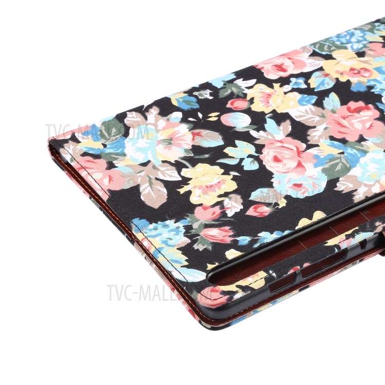 Floral Printed Cloth + PC Tablet Case for Samsung Galaxy Tab S7 Plus T970 (2020) - Black-7