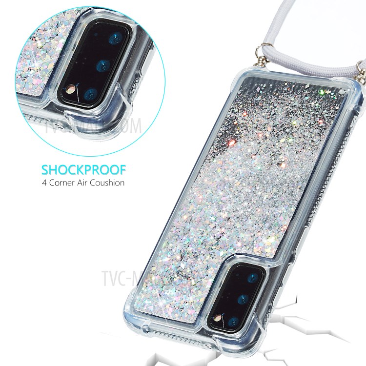 Glitter Powder Quicksand TPU Case for Samsung Galaxy Note 20/Note 20 5G - White-3