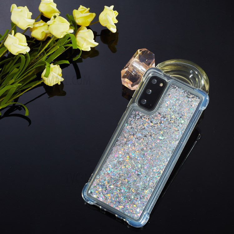 Pure Color Glitter Powder Quicksand TPU Case for Samsung Galaxy Note 20/Note 20 5G - Silver-4