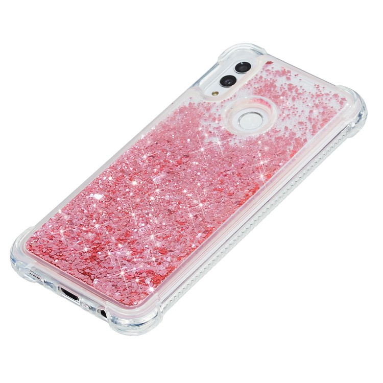 Glitter Powder Color Sólido Avanzada y Carcasa TPU Para Samsung Galaxy A20e - Rosado