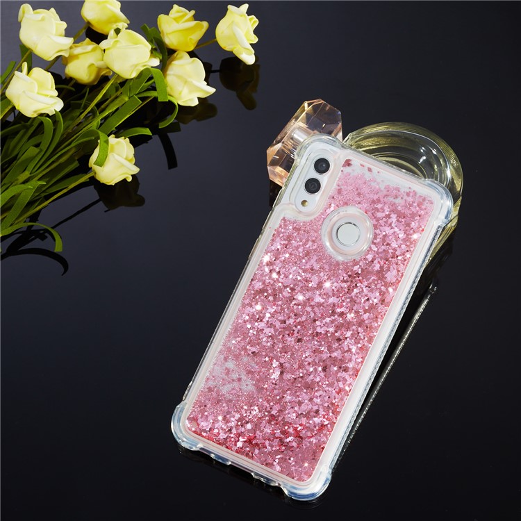 Coque TPU Couleur de Couleur de Couleur de Poudre à Paillettes Pour Samsung Galaxy A20e - Rose