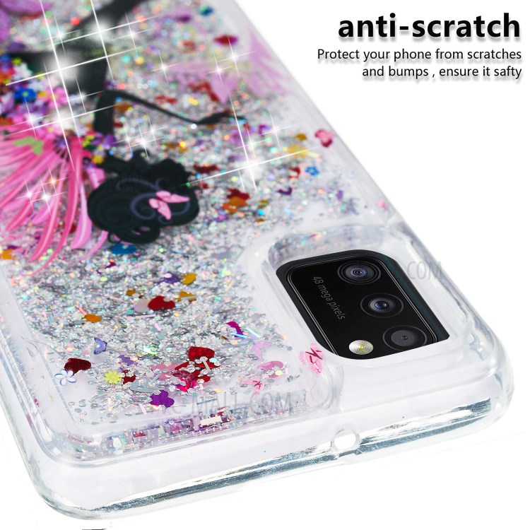 Pattern Printing Embossed Glitter Powder Quicksand TPU Case for Samsung Galaxy A41 (Global Version) - Flower Fairy-4