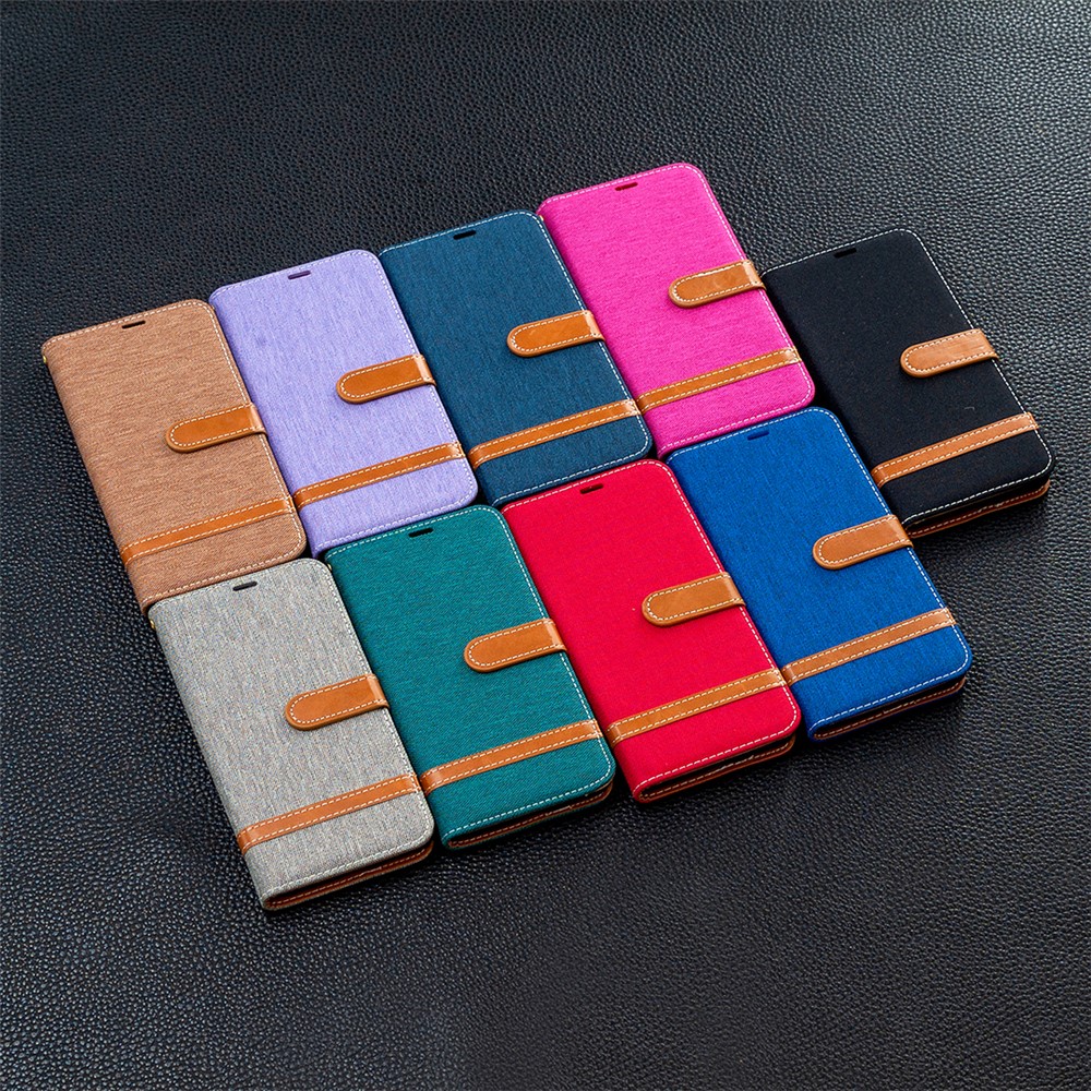 Color Splicing Jeans Cloth Skin Wallet Leather Phone Cover Case for Samsung Galaxy S20 FE/S20 Fan Edition/S20 FE 5G/S20 Fan Edition 5G/S20 Lite - Black-9