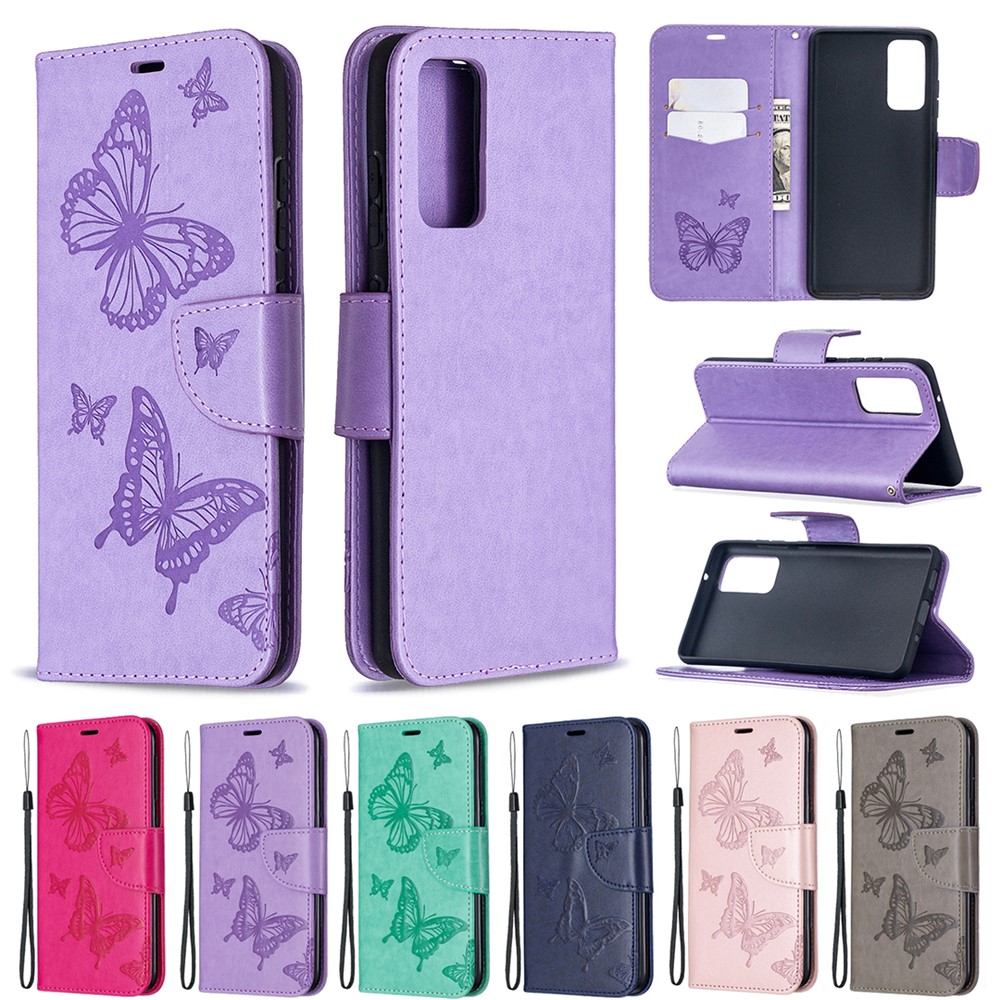 Imprint Butterflies with Wallet Leather Cover for Samsung Galaxy S20 FE/S20 Fan Edition/S20 FE 5G/S20 Fan Edition 5G/S20 Lite - Rose Gold-9