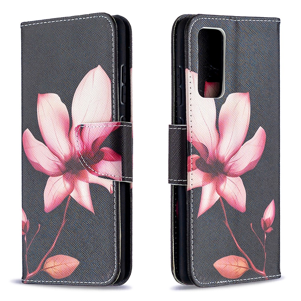 Pattern Printing Case Wallet Stand Leather Cover Protector for Samsung Galaxy S20 FE/S20 Fan Edition/S20 FE 5G/S20 Fan Edition 5G/S20 Lite - Pink Flower-4