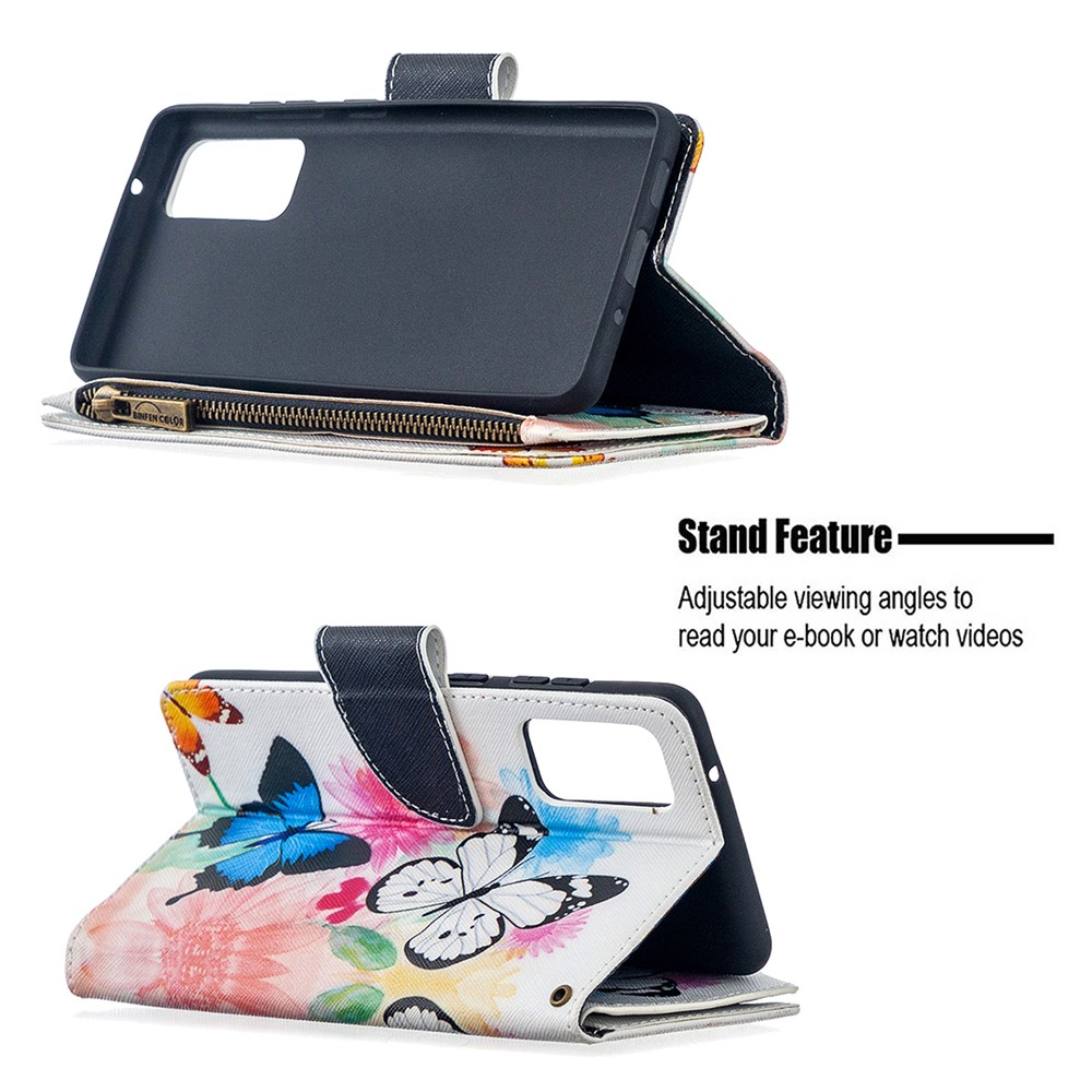 Pattern Printing Case Wallet Stand Leather Cover Protector for Samsung Galaxy S20 FE/S20 Fan Edition/S20 FE 5G/S20 Fan Edition 5G/S20 Lite - Butterfly-5