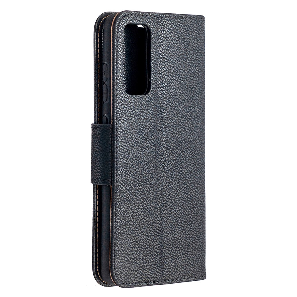 Litchi Surface with Wallet Leather Stand Case for Samsung Galaxy S20 FE/S20 Fan Edition/S20 FE 5G/S20 Fan Edition 5G/S20 Lite - Black-3