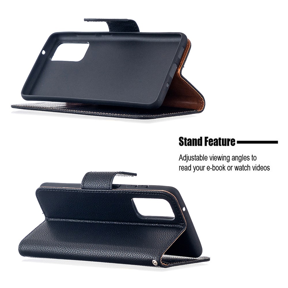 Litchi Surface with Wallet Leather Stand Case for Samsung Galaxy S20 FE/S20 Fan Edition/S20 FE 5G/S20 Fan Edition 5G/S20 Lite - Black-5
