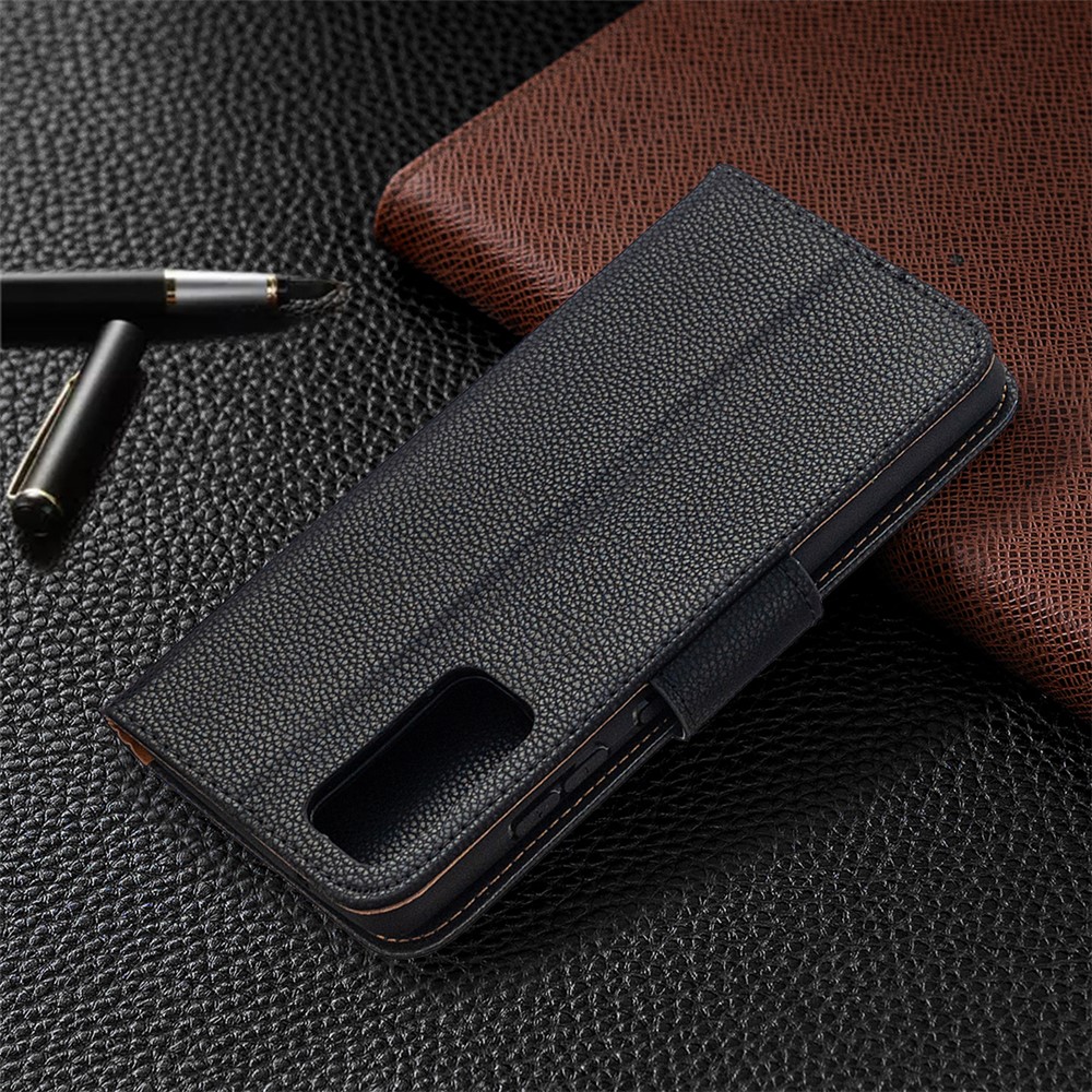Litchi Surface with Wallet Leather Stand Case for Samsung Galaxy S20 FE/S20 Fan Edition/S20 FE 5G/S20 Fan Edition 5G/S20 Lite - Black-8