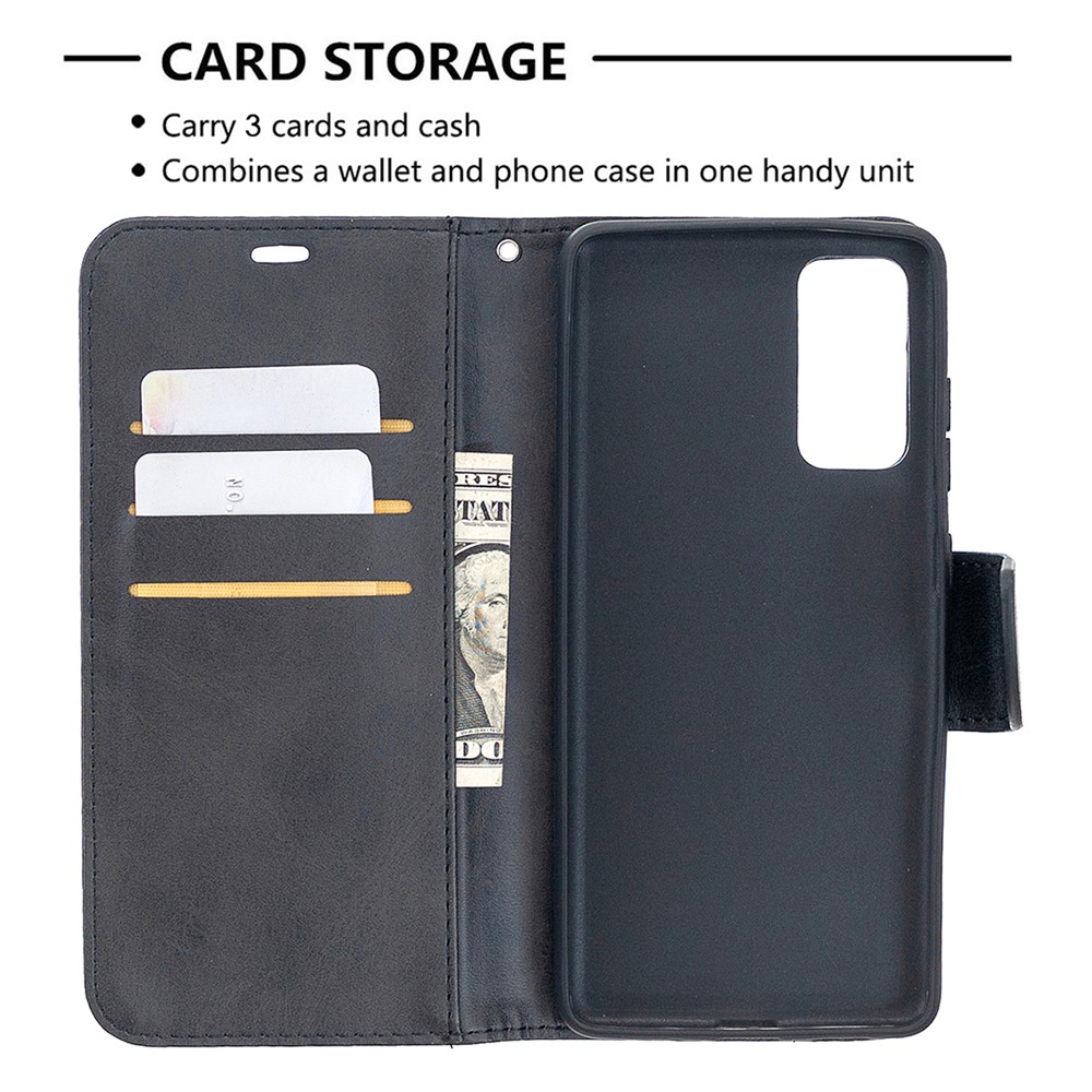 PU Leather Wallet Stand Phone Case for Samsung Galaxy S20 FE/S20 Fan Edition/S20 FE 5G/S20 Fan Edition 5G/S20 Lite - Black-6