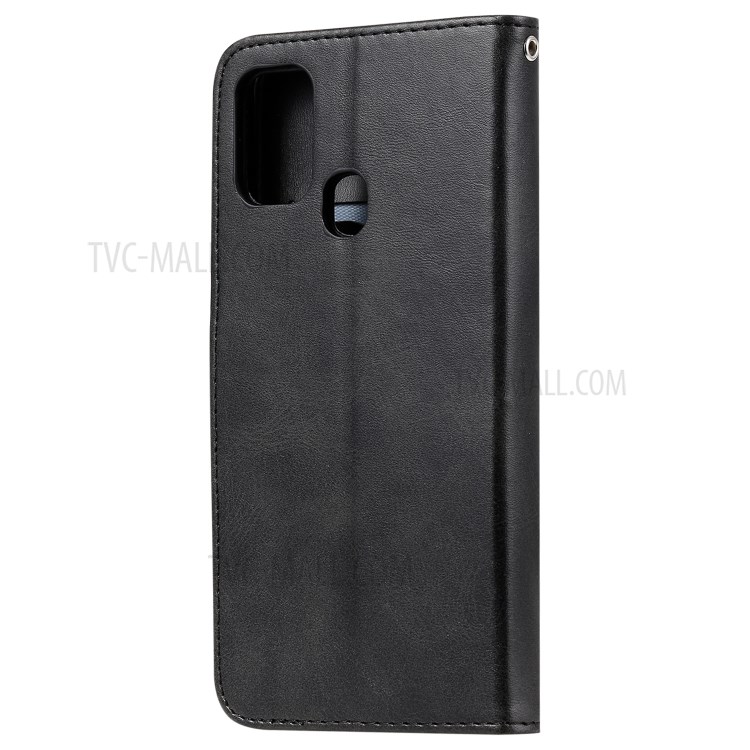 Zipper Pocket Wallet Leather Stand Case for Samsung Galaxy M31 - Black-4