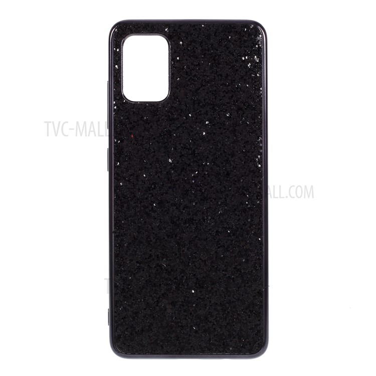 Glittering Sequins Plated TPU Frame + PC Case for Samsung Galaxy A51 5G SM-A516 - Black-1