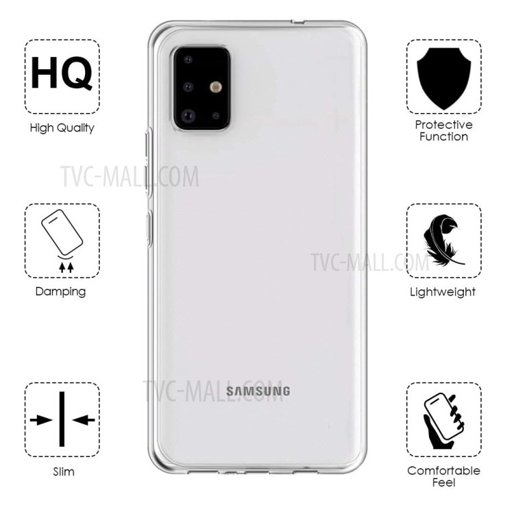 Clair Coquille TPU + Trempé Film Protecteur D'écran En Verre Pour Samsung Galaxy A71 SM-A715-2