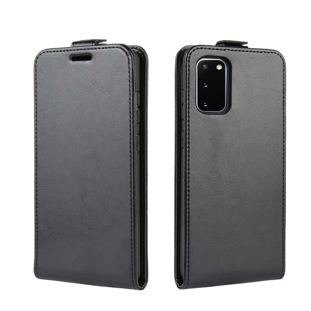 Crazy Horse Leather Vertical Flip Cubierta Para Samsung Galaxy S20 fe 4g/fe 5G/S20 Lite/S20 fe 2022 - Negro