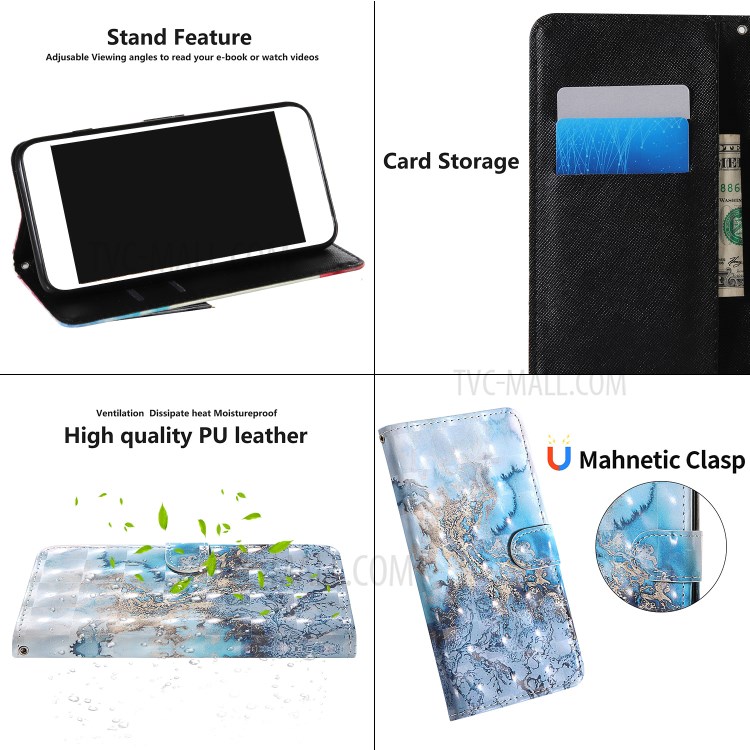 Light Spot Decor Pattern Printing Wallet Stand Leather Shell with Strap for Samsung Galaxy S20 FE - Special Grain-10